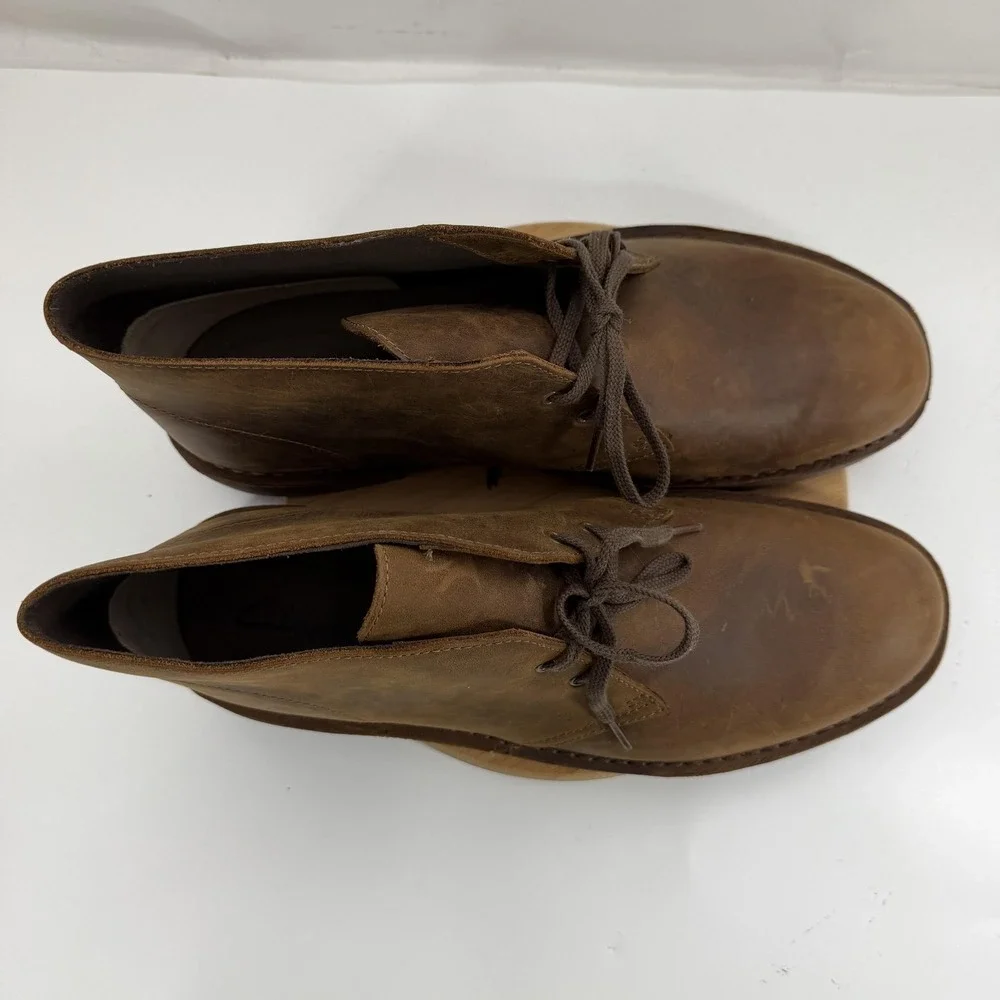 Clarks Boots Mens Size 13M Brown Leather Bushacre 2 Chukka Beeswax Casual